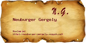 Neuburger Gergely névjegykártya
